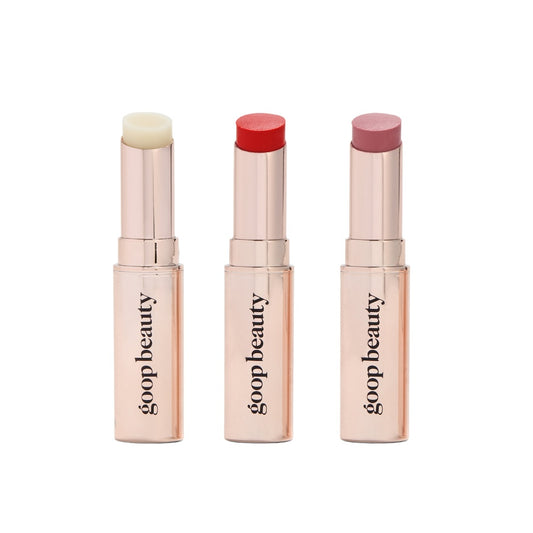 Clean Nourishing Lip Balm Trio - Clear, Tomato, Peony