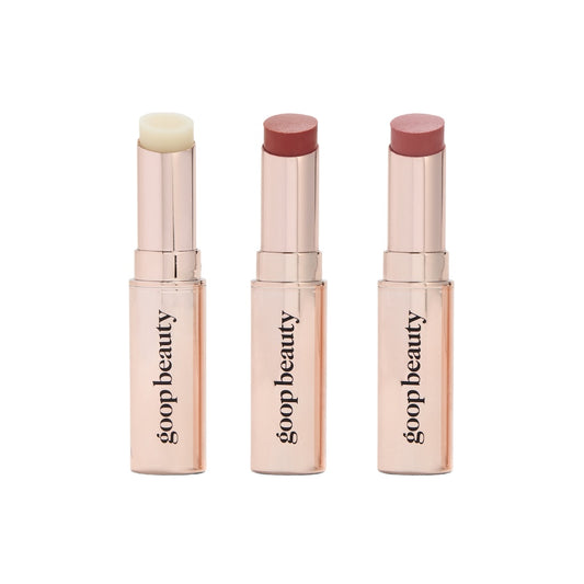 Clean Nourishing Lip Balm Trio - Clear, Garnet, Rose
