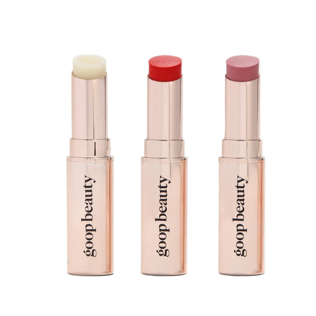 Clean Nourishing Lip Balm Trio - Clear, Tomato, Peony