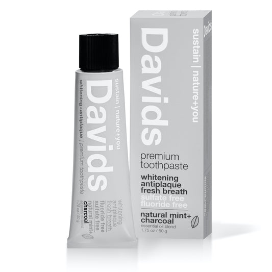 davids premium travel size toothpaste charcoal peppermint 50g