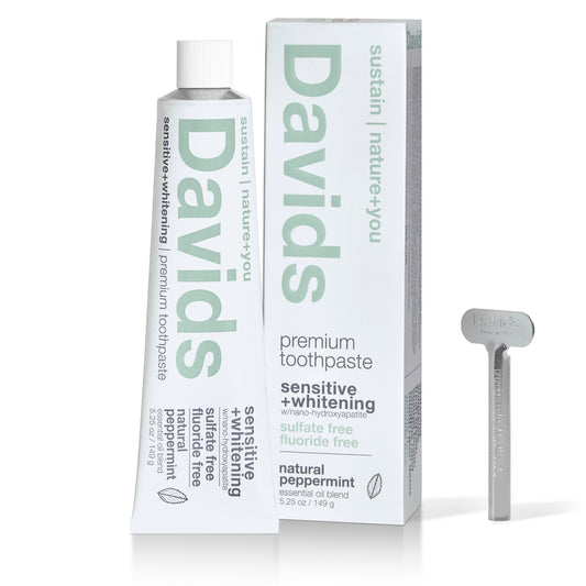davids premium sensitive whitening toothpaste peppermint 149g