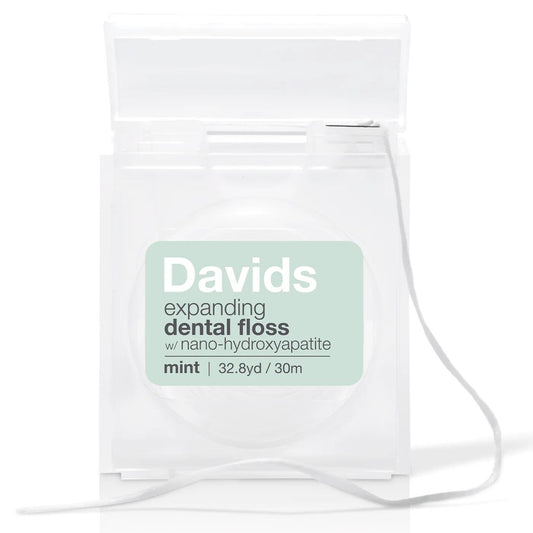 davids expanding refillable dental floss dispenser mint 30m