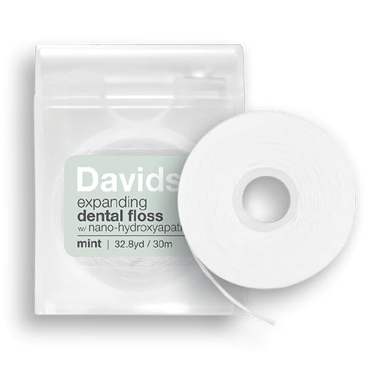 davids expanding refillable dental floss dispenser + refill
