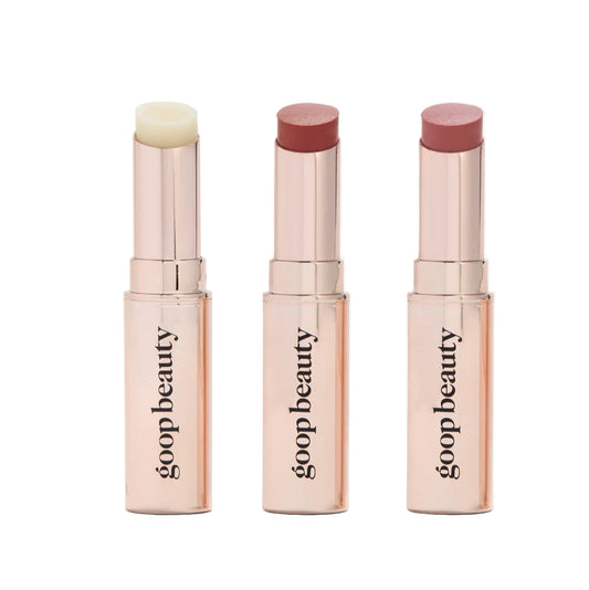 Clean Nourishing Lip Balm Trio - Clear, Garnet, Rose