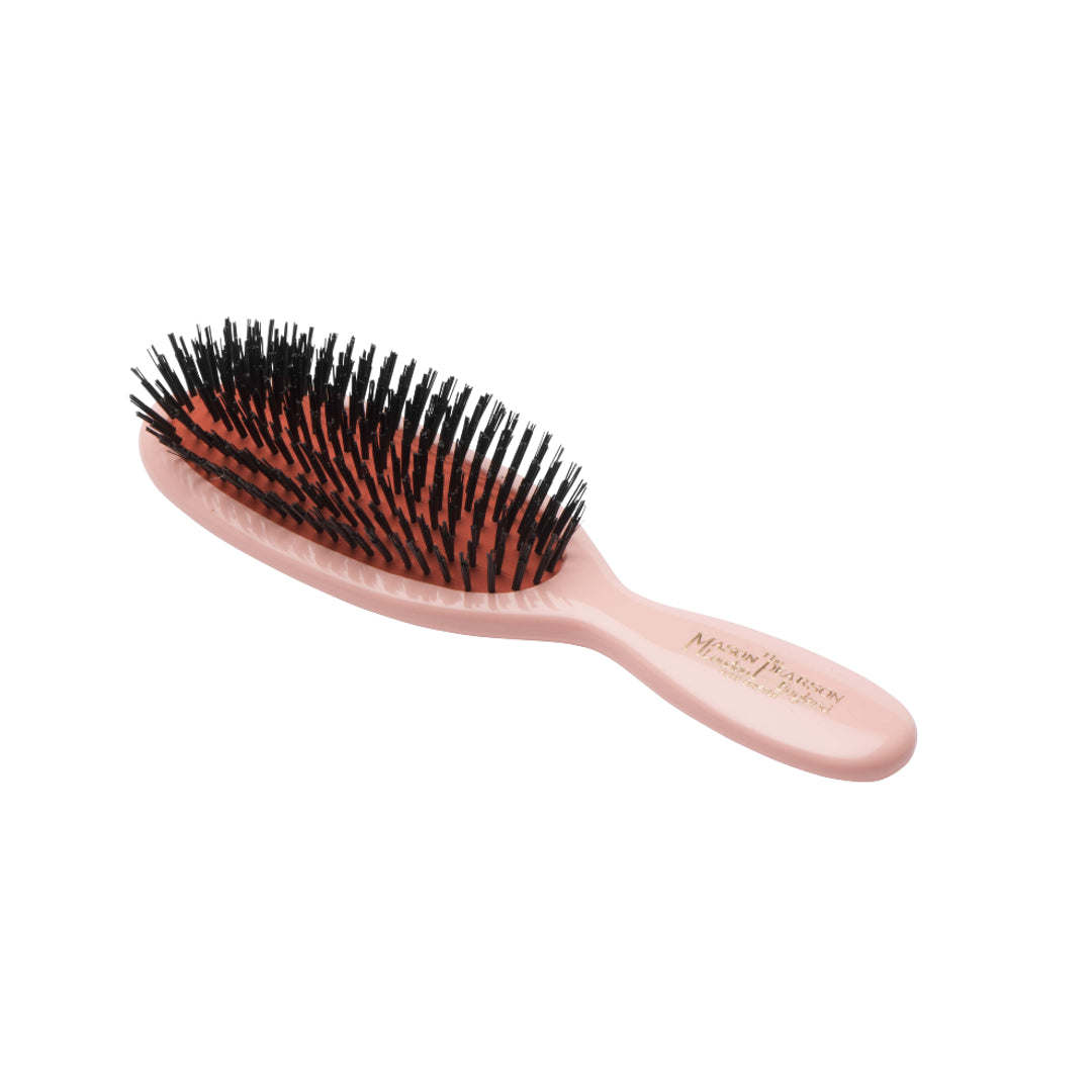 B4 Pocket Boar Bristle Pink Hairbrush