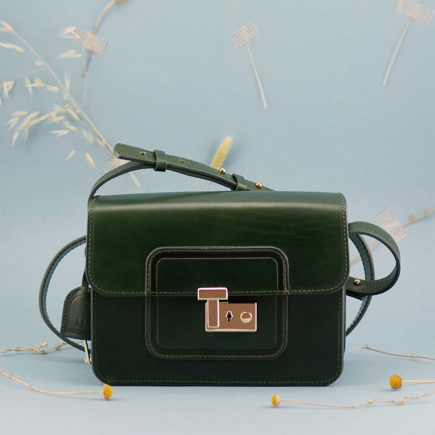 Agnes Green Leather Bag